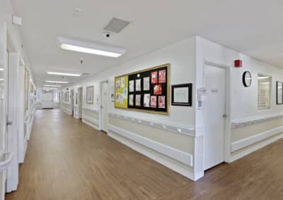 Hallway with entrances into bedrooms